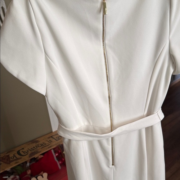Calvin Klein Tulip Sleeve Jumpsuit with Gold Zipper - Picture 6 of 10